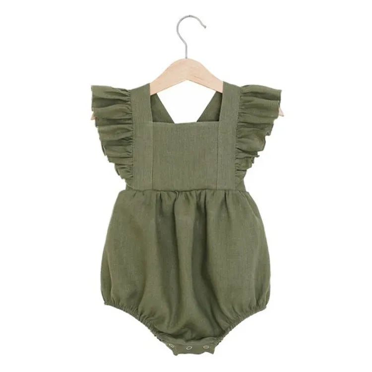 - Cute Girls' Linen Romper - Cute Girls' Linen Romper - Cute Girls' Linen Romper - Cute Girls' Linen Romper