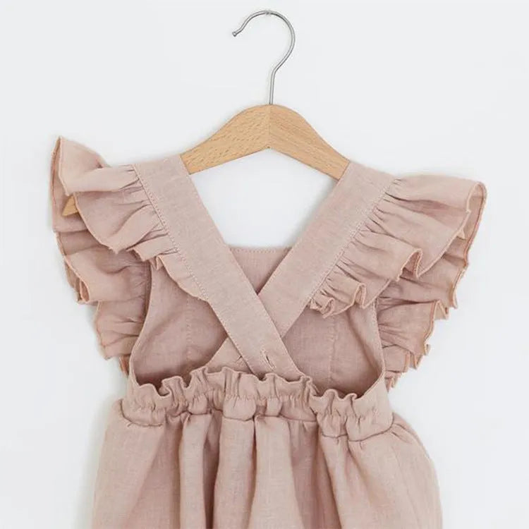 - Cute Girls' Linen Romper - Cute Girls' Linen Romper - Cute Girls' Linen Romper - Cute Girls' Linen Romper