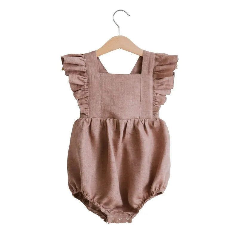 - Cute Girls' Linen Romper - Cute Girls' Linen Romper - Cute Girls' Linen Romper - Cute Girls' Linen Romper