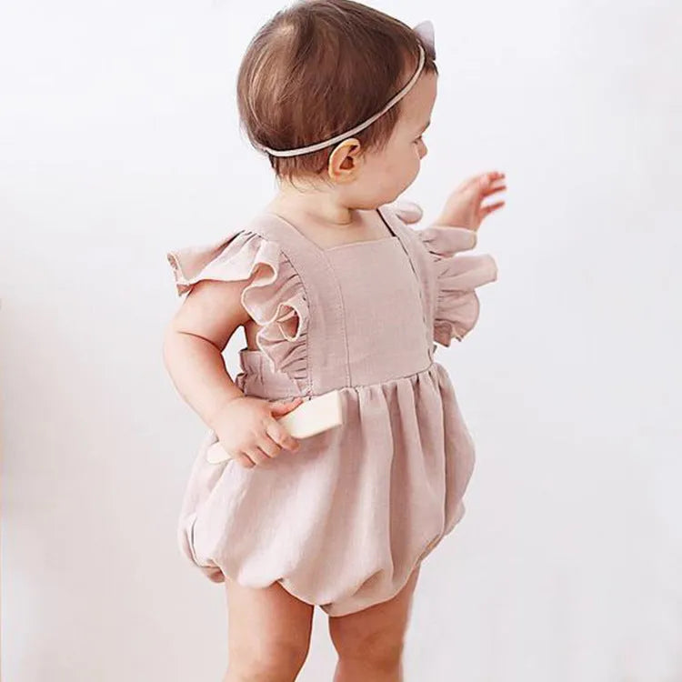 - Cute Girls' Linen Romper - Cute Girls' Linen Romper - Cute Girls' Linen Romper - Cute Girls' Linen Romper