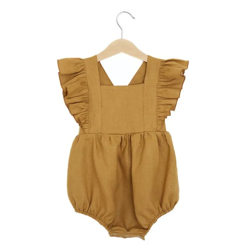 - Cute Girls' Linen Romper - Cute Girls' Linen Romper - Cute Girls' Linen Romper - Cute Girls' Linen Romper