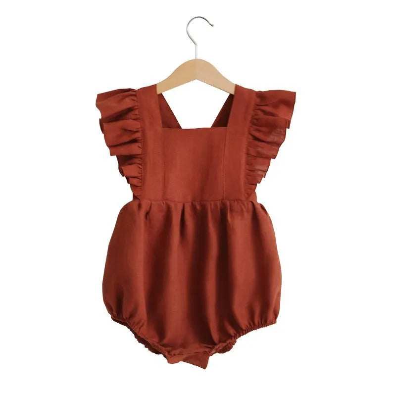 - Cute Girls' Linen Romper - Cute Girls' Linen Romper - Cute Girls' Linen Romper - Cute Girls' Linen Romper