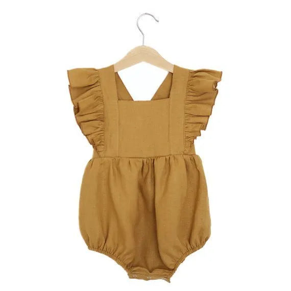 - Cute Girls' Linen Romper - Cute Girls' Linen Romper - Cute Girls' Linen Romper - Cute Girls' Linen Romper