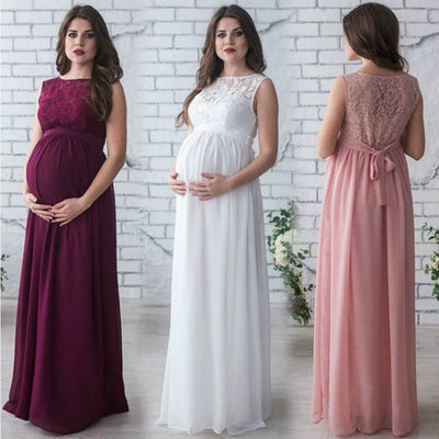 - Lace Sleeveless Maternity Dress