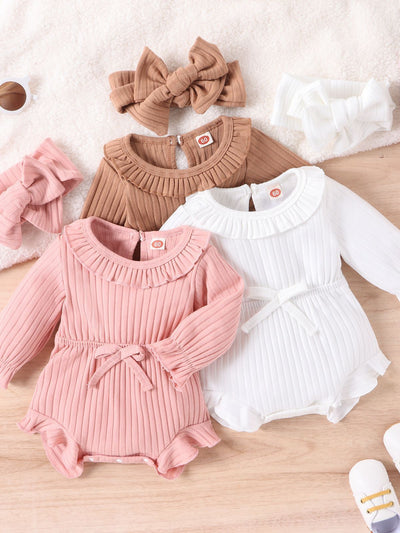 - Baby Girl Striped Romper Set -  Baby Girl Striped Romper Set